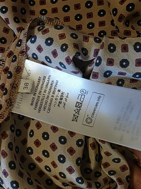 Stella McCartney Silk Beige Wide-Leg Polka Dot Soft Pants - Picture 7 of 8